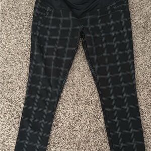 Black maternity Plaid Pants